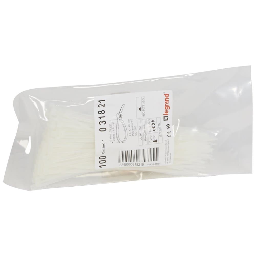 Legrand Colring Хомут 2,4х140 бесцветный (упак.=100шт.) 031821