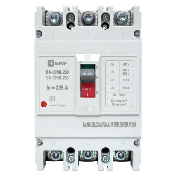 EKF Автоматический выключатель ВА-99МL 250/225А 3P 20кА Basic — миниатюра 15