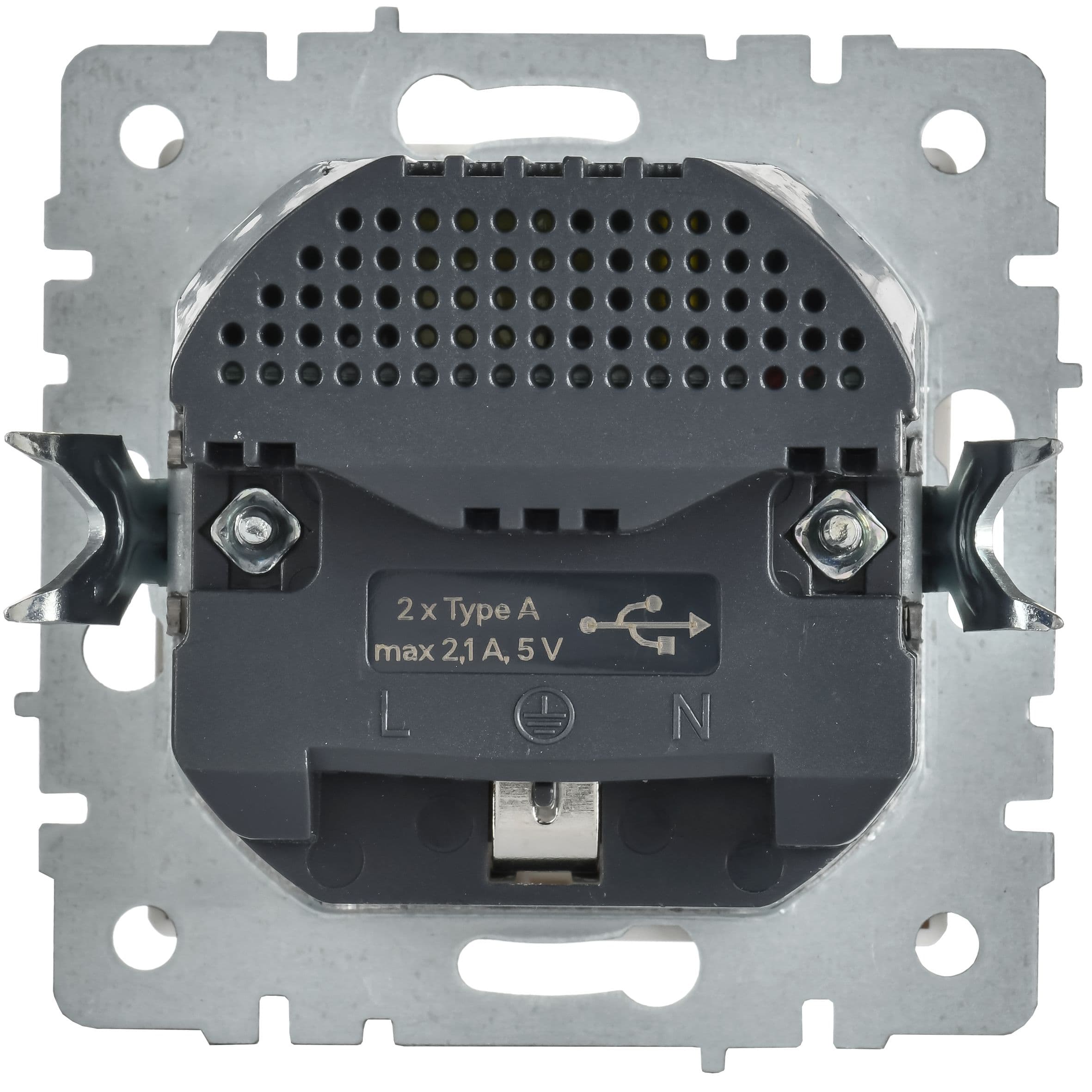 IEK BRITE Роз. с з/к/ш 16А с USB A+A 2,1А РЮш10-1-БрАБ а/б — миниатюра 3