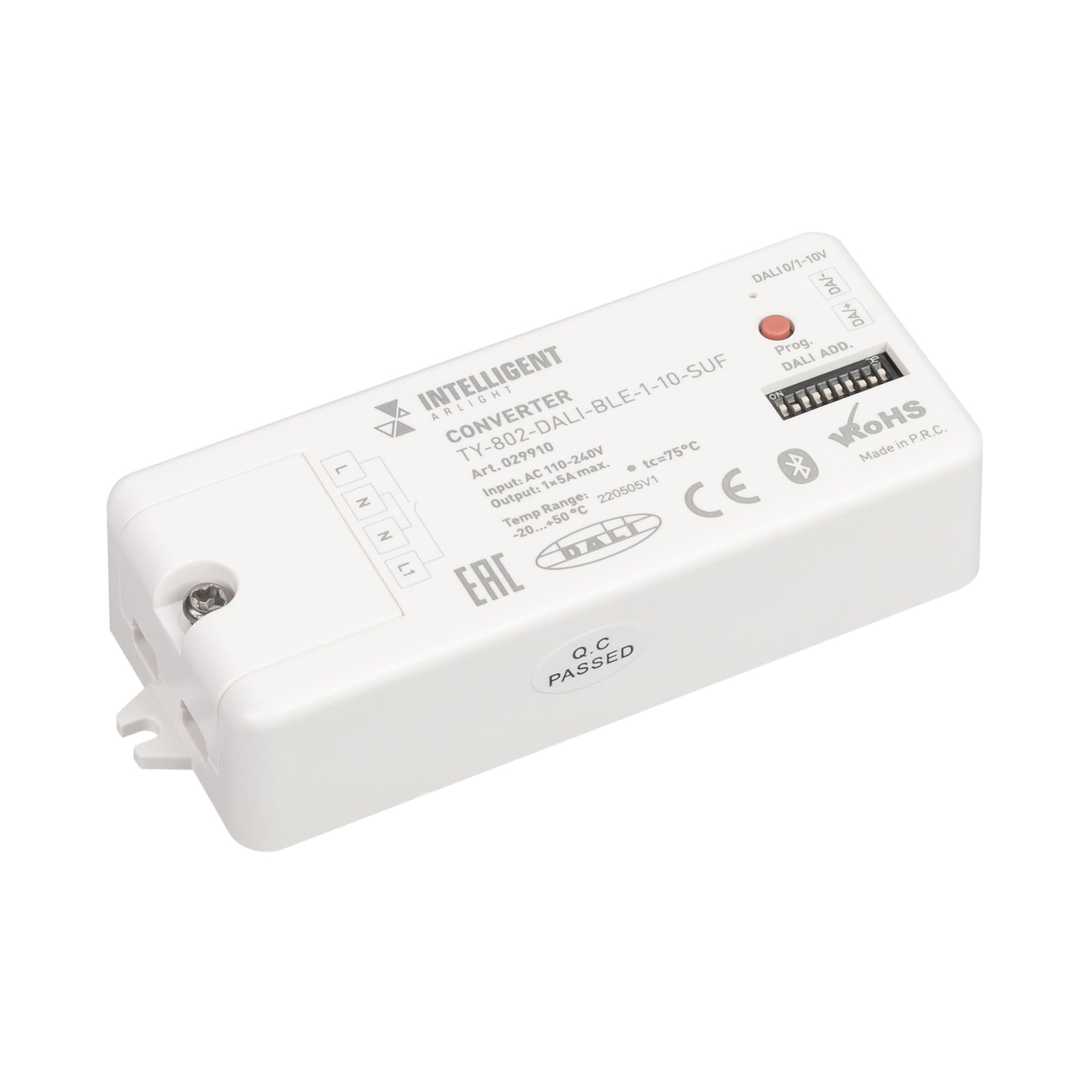 Arlight INTELLIGENT Конвертер TY-802-DALI-BLE-1-10-SUF (230V, 10A, DALI, 0-10V) (INTELLIGENT -) 029910 — миниатюра 1