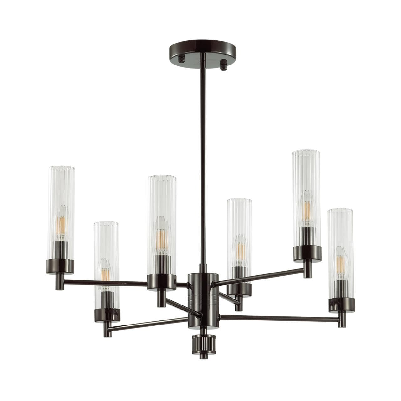 Lumion 5275/6C CLASSI LN23 черный хром Люстра потолочная E14 6*40W 220V KAMILLA