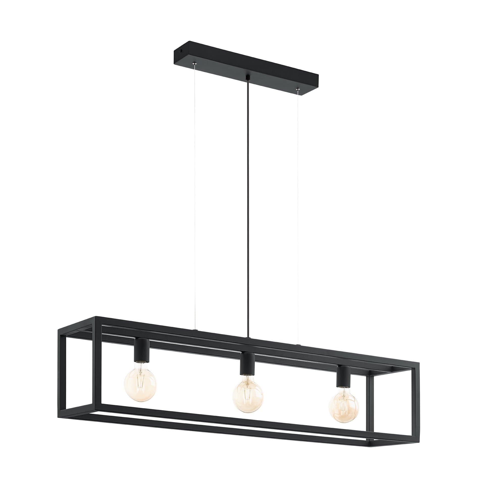 Eglo 49564 Подвес ELSWICK, 3х60W(E27), L1100, B250, H1500, сталь, черный