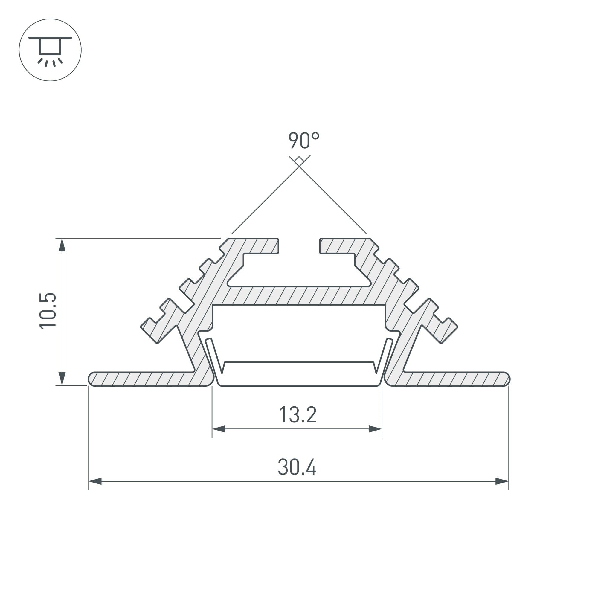 Arlight Профиль PHS-V-2000 ANOD (Алюминий) 013212 — миниатюра 3