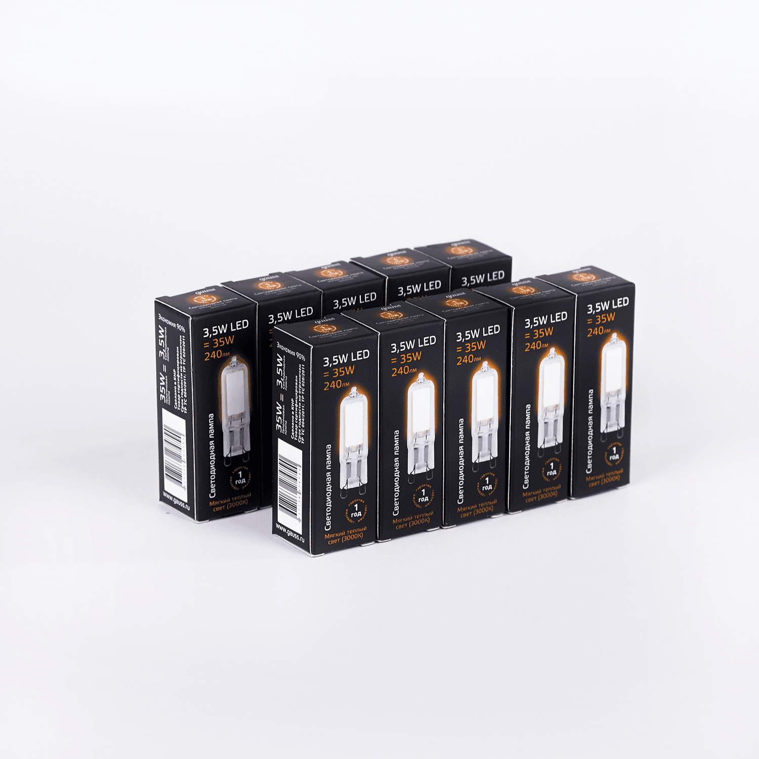 Gauss Лампа G9 AC220-240V 3.5W 240lm 3000K стекло LED 107809103 — миниатюра 6
