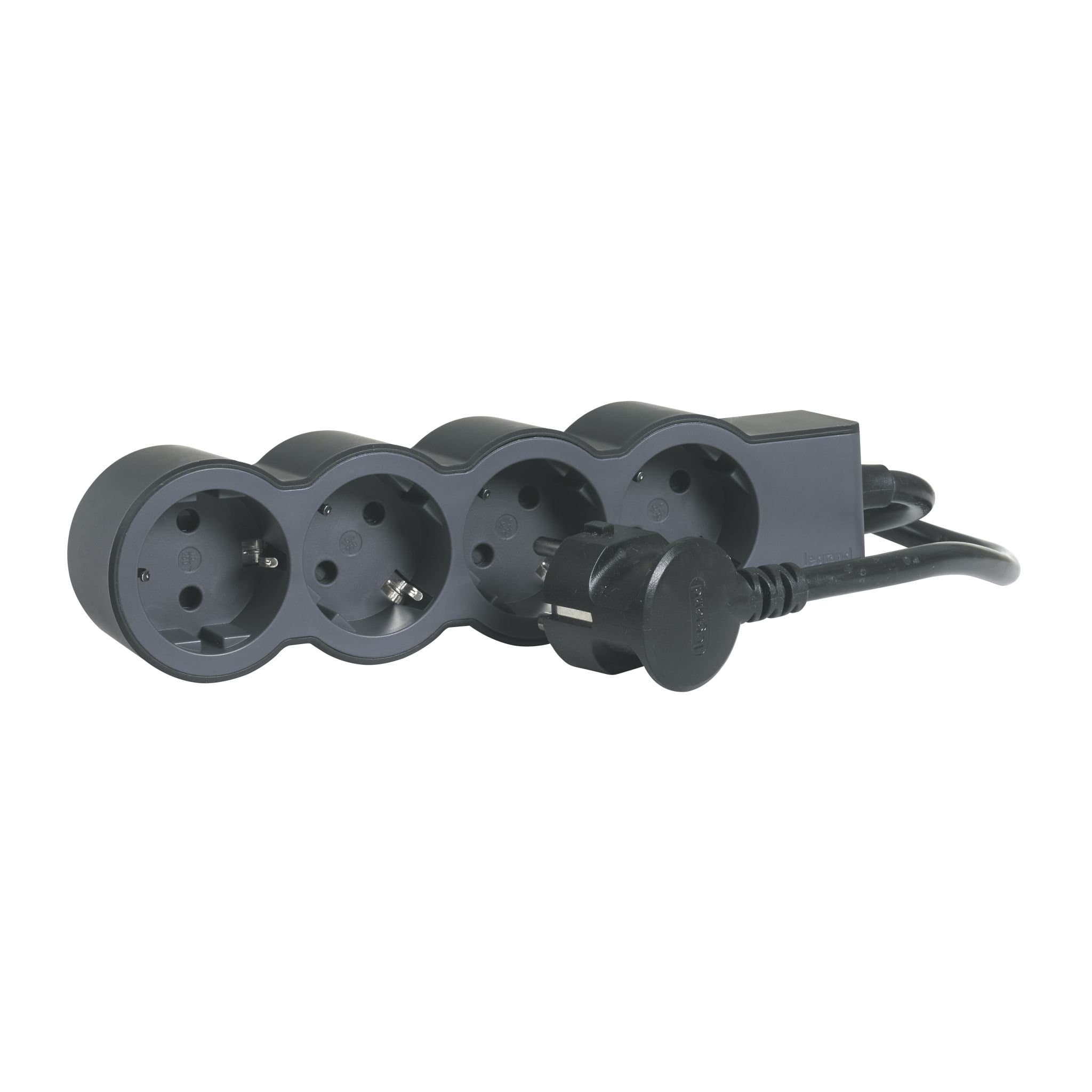 Legrand Revolution Стандарт Черный Удлинитель 4x2К+З, кабель 1,5м 694553 — миниатюра 5