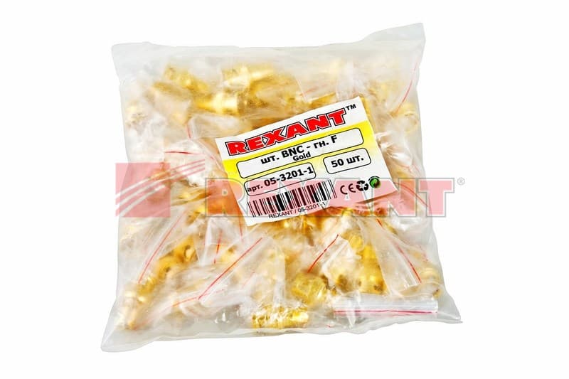 Переход гнездо F - штекер BNC GOLD Rexant 05-3201-1 — миниатюра 3