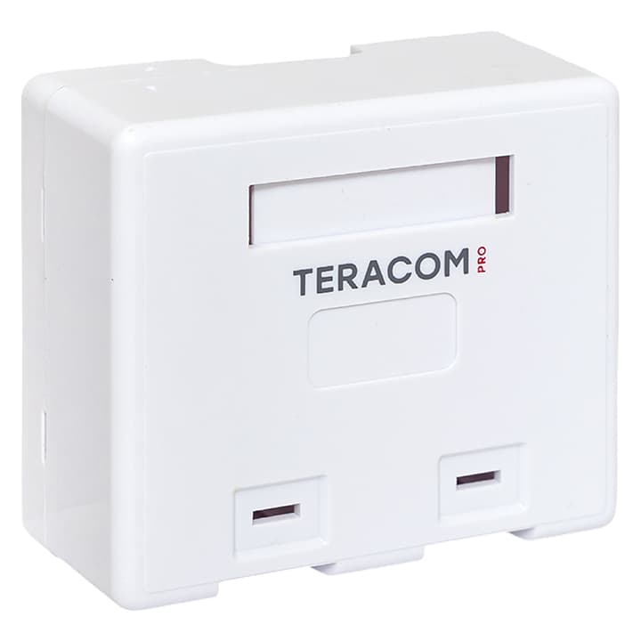 EKF TeraLINK PRO Корпус розетки настенной TeraLINK PRO на 2 модуля Keystone со шторками и маркерами белый