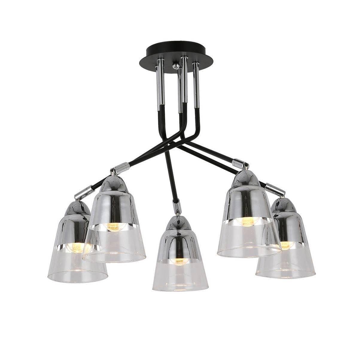 Evoluce SLE102902-05 Светильник потолочный Черный, Хром/Прозрачный E27 5*40W — миниатюра 1