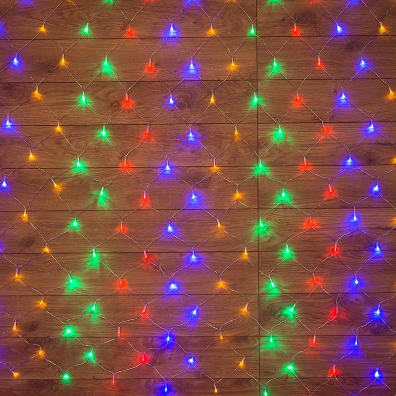 NEON-NIGHT Гирлянда "Сеть" 1,5х1,5м, прозрачный ПВХ, 150 LED Мультиколор 215-129