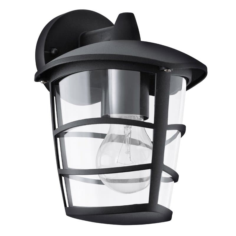 Eglo 93098 Уличный светильник настенный ALORIA, 1X60W (E27), алюминий, черный/пластик прозрачный