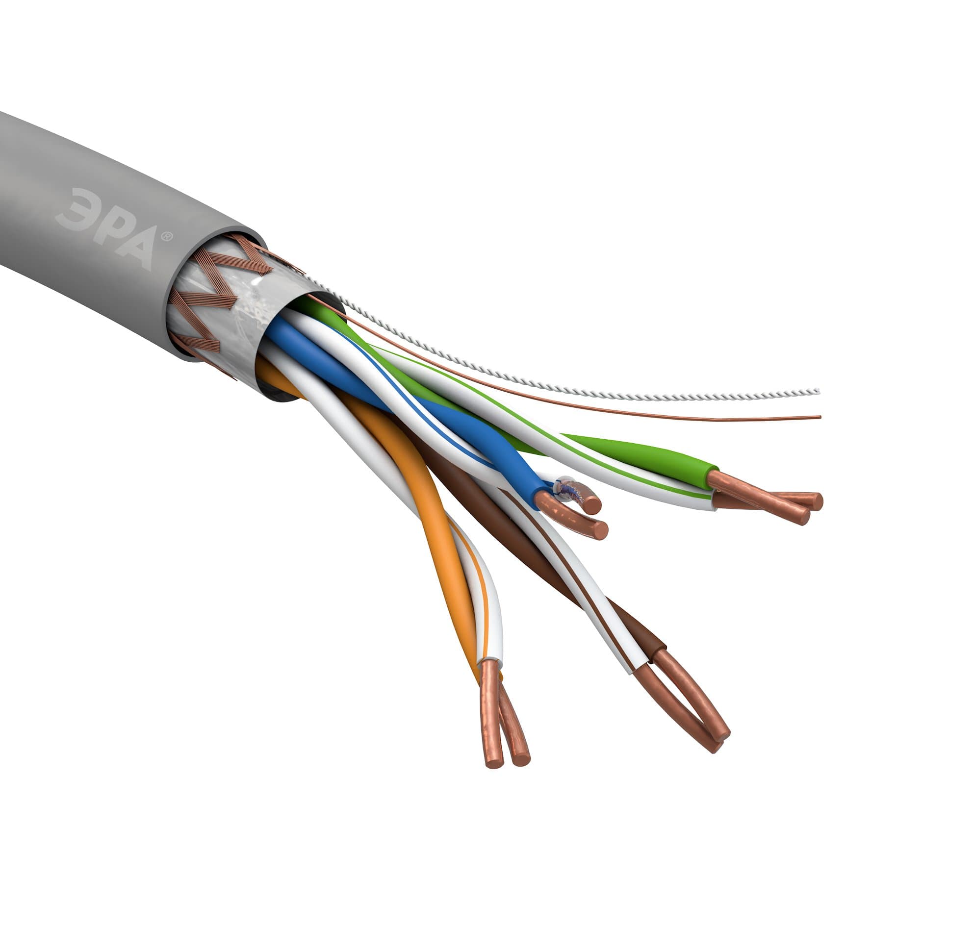 ЭРА SF-4-PVC Кабель витая пара SF/UTP Cat5e 4x2x24 AWG CU PVC 305 м