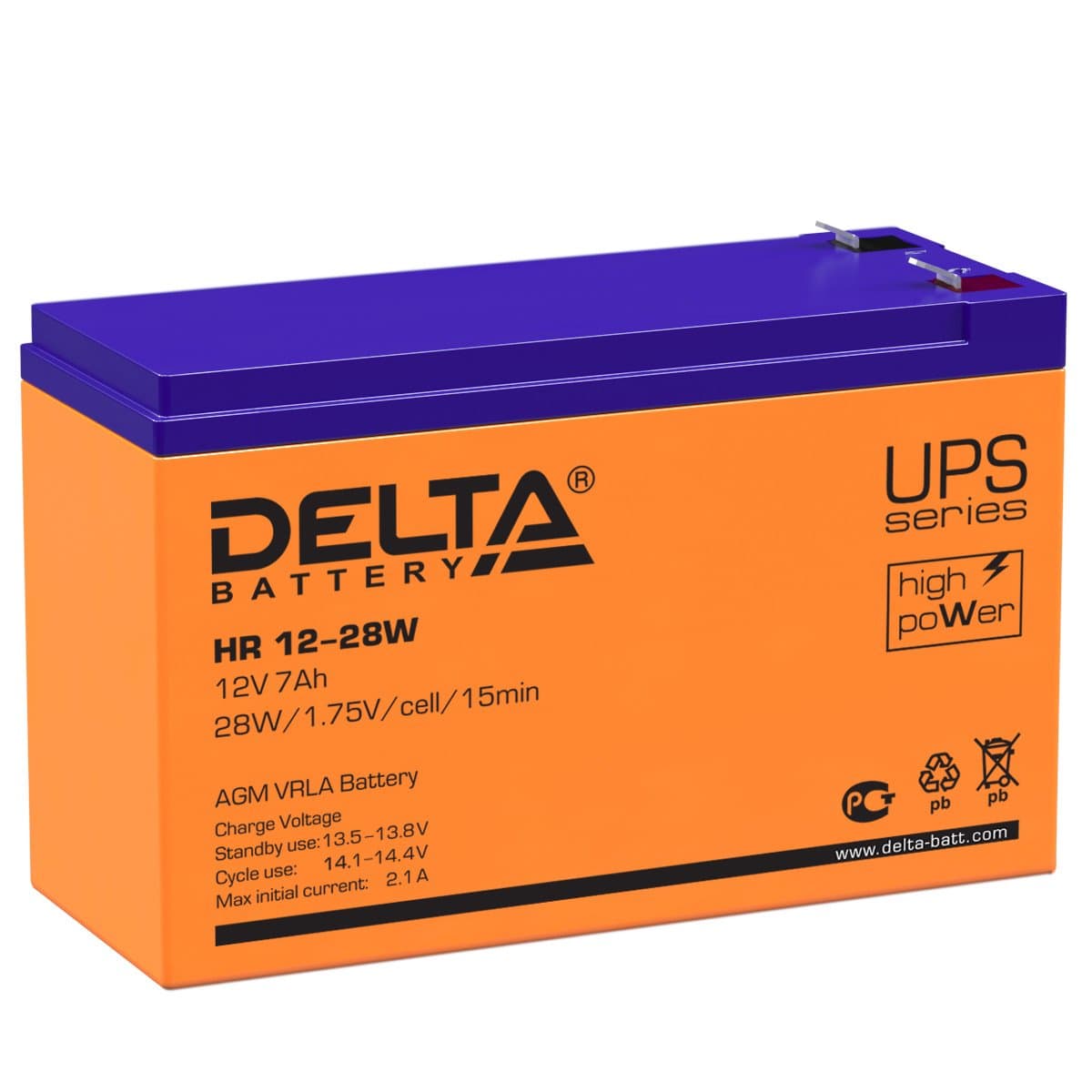 Delta Аккумуляторная батарея HR 12-28W (12V/7Ah) HR 12-28 W
