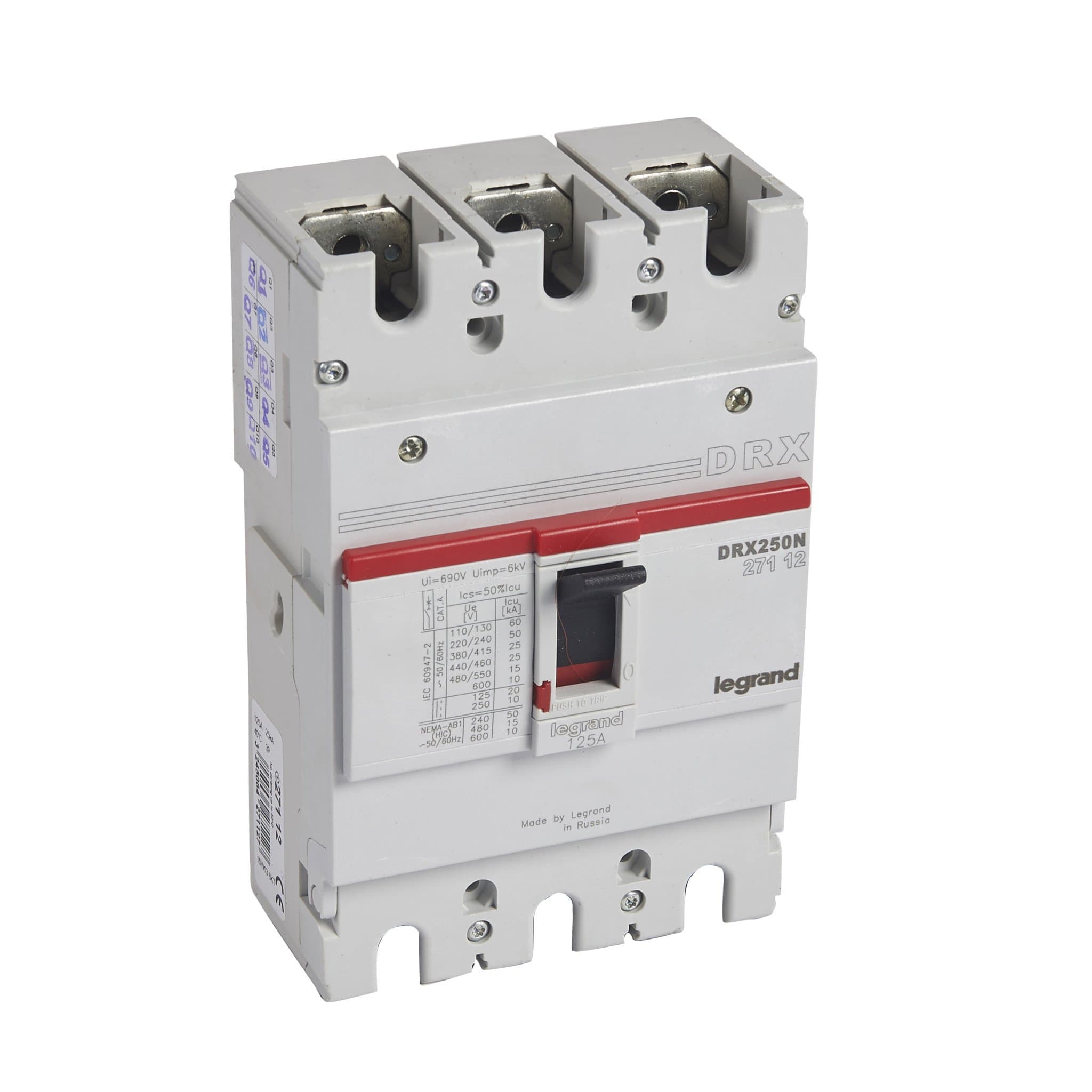 Legrand DRX250 термомагнитный 125A 3П 25KA 027112 — миниатюра 1