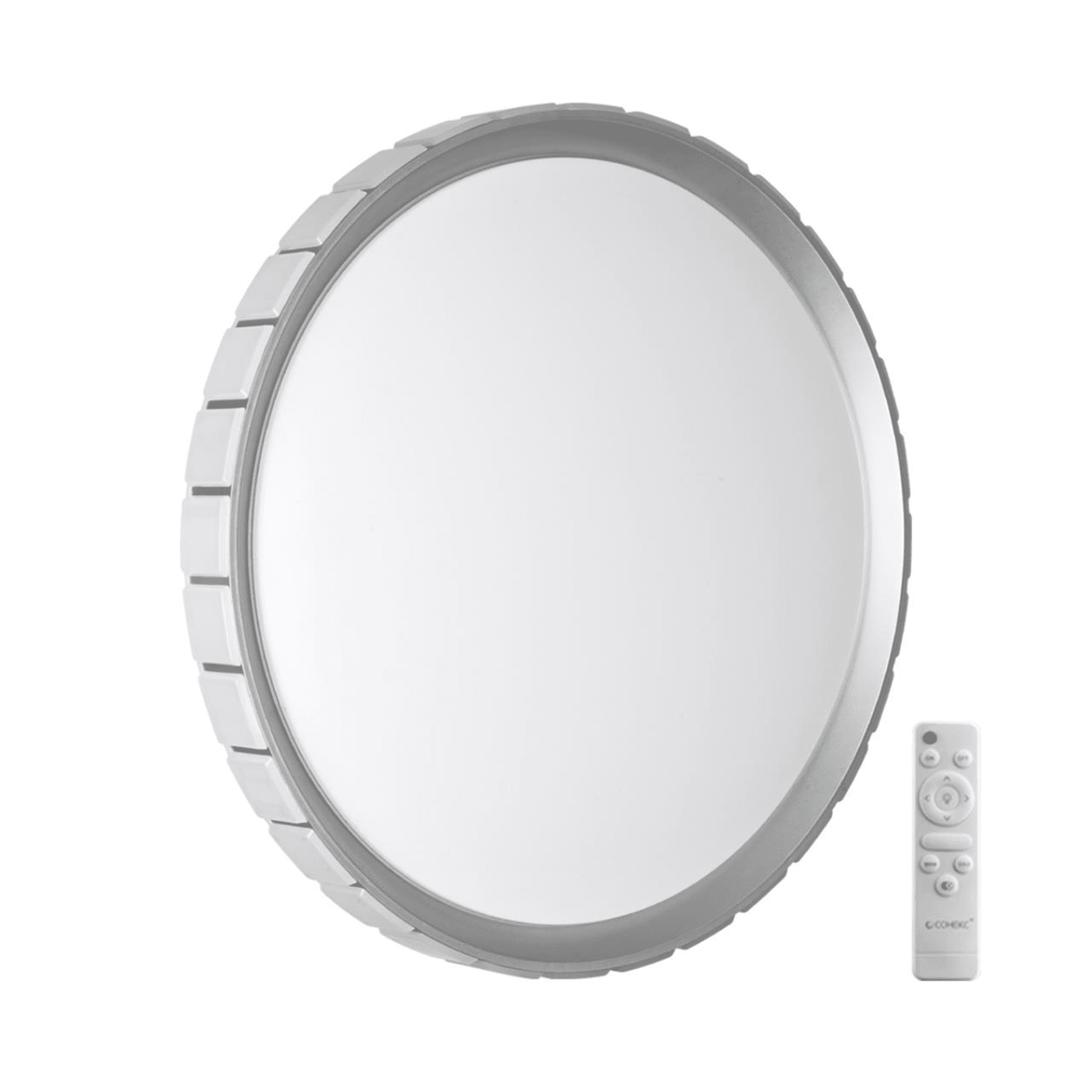 Sonex 7696/EL PALE SN Светильник пластик/серебристый LED 70Вт 3000-6000К D495 IP43 пульт ДУ KUPI SILVER