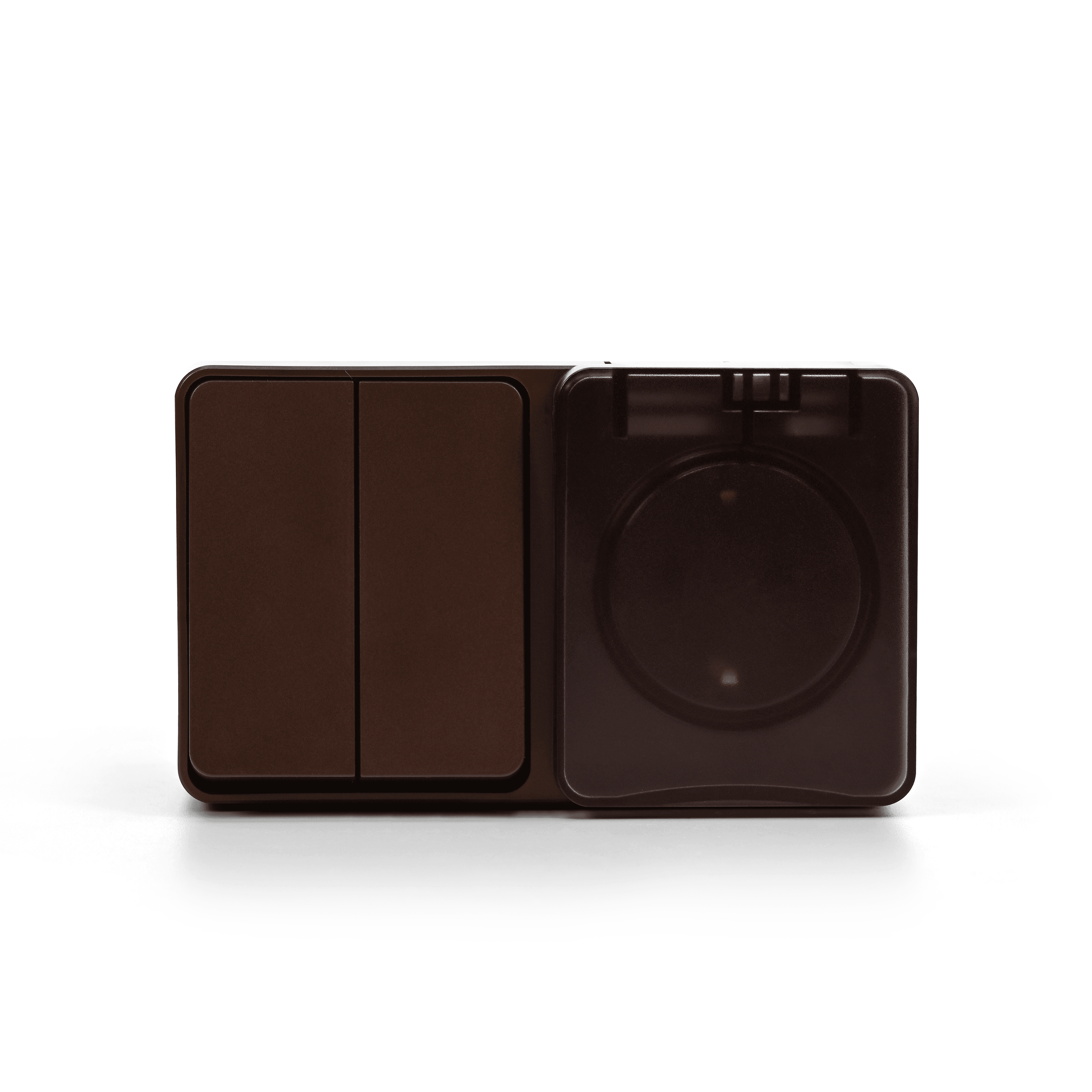Systeme Electric AtlasDesign Profi54 Наруж Коричневый Блок: Роз. з/к со шт. 16А, Выкл. 2-клав.10А — миниатюра 3