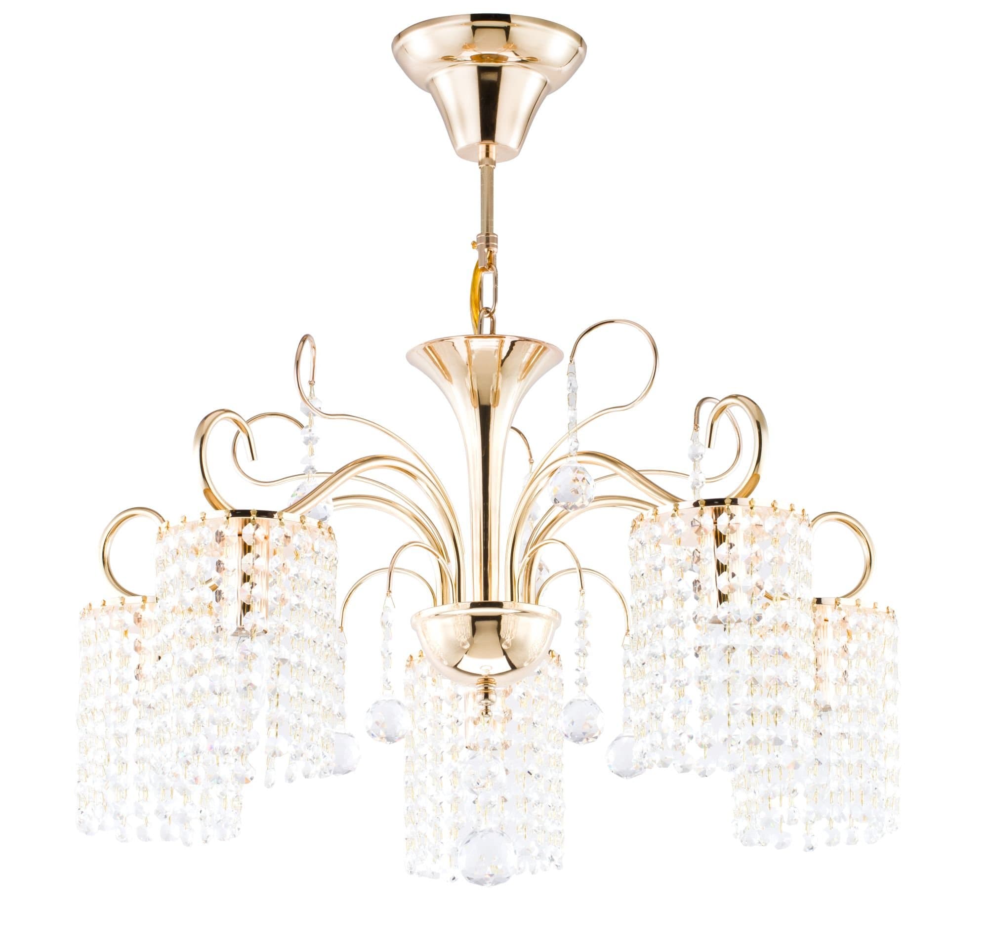 Freya Crystal Leona Золото Люстра E14 40W FR1127-PL-05-G — миниатюра 2