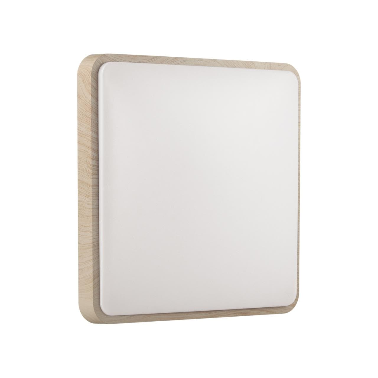 Sonex 7608/DL PALE SN 028 Светильник пластик/белый/бежевый под дерево LED 48Вт c ДУ 3000-4200-6300К 390x390 IP43 пульт ДУ MERTO