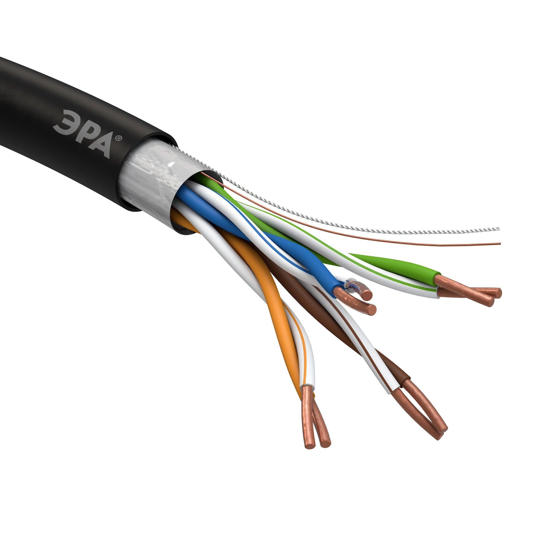 ЭРА F-4-PE Кабель витая пара F/UTP Cat5e 4x2x24 AWG CU PE OUTDOOR 305 м