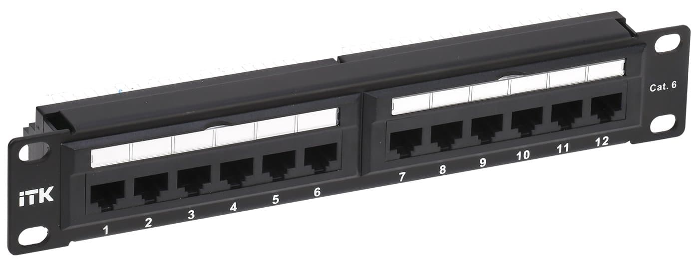 IEK ITK 1U патч-панель кат.6 UTP 12 портов 10" Dual IDC PP12-1UC06U-D05-10