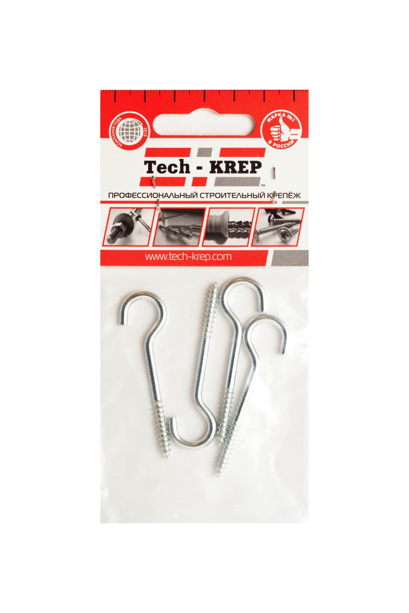 Tech-Krep Шуруп-полукольцо 4,0х65 (4 шт) - пакет 136361 — миниатюра 1
