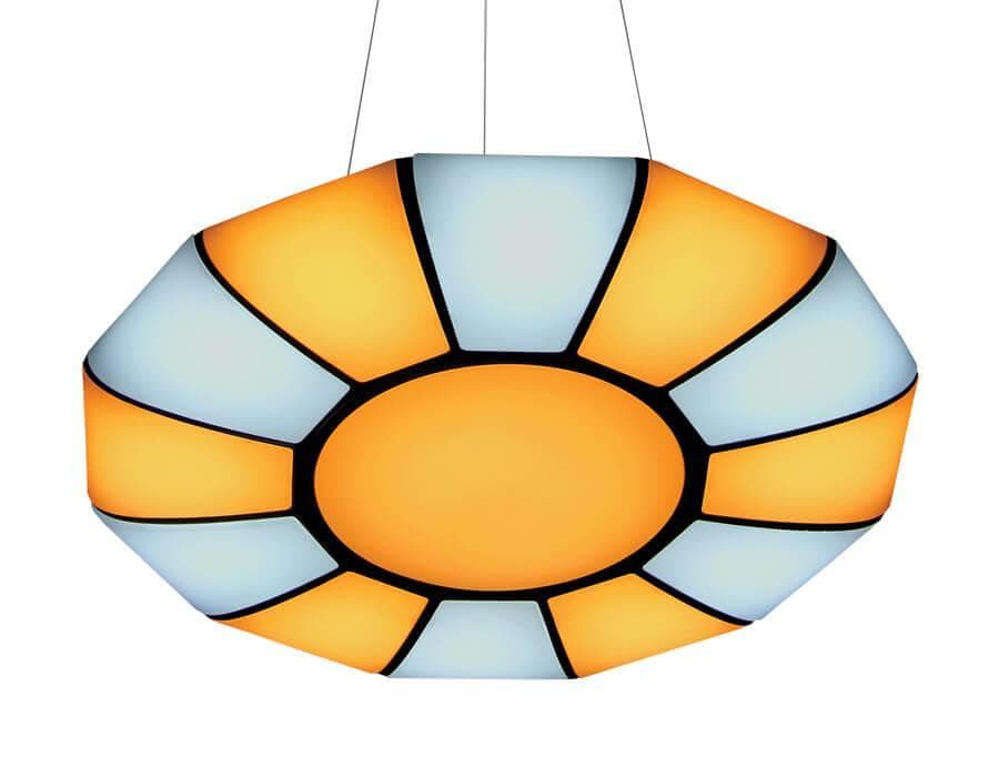 Ambrella Подвесной светодиодный светильник с пультом FP2313L WH 114W 480*480*85 (ПДУ РАДИО 2.4) FP2313L WH 114W D480 — миниатюра 1