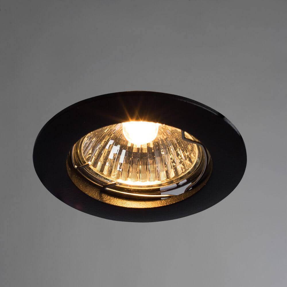 Arte Lamp Basic Черный Светильник точечный встаиваемый 1x50W 1xGU10 A2103PL-1BK — миниатюра 2