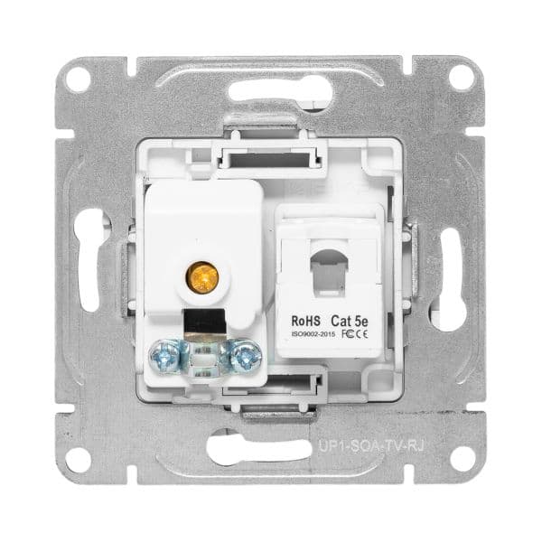 EKF Механизм розетки TV+RJ45 (cat5), алюминий Эпика — миниатюра 7