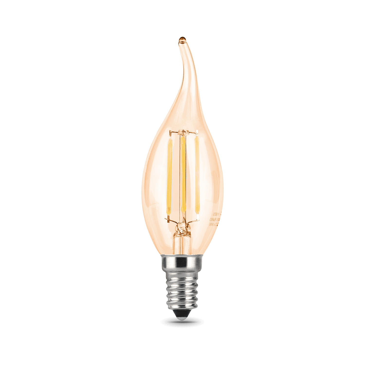 Gauss Лампа Filament Свеча на ветру 5W 420lm 4100К Е14 golden LED 104801805 — миниатюра 2