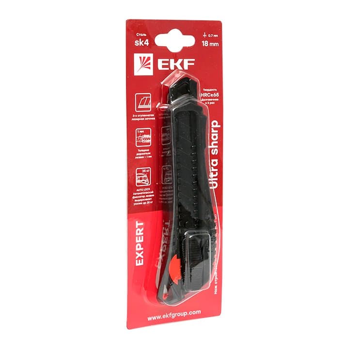 EKF Нож строительно-монтажный 18 мм НСМ-50 (18мм)(SK4) Heavy Duty (до 25 кг) Expert — миниатюра 3