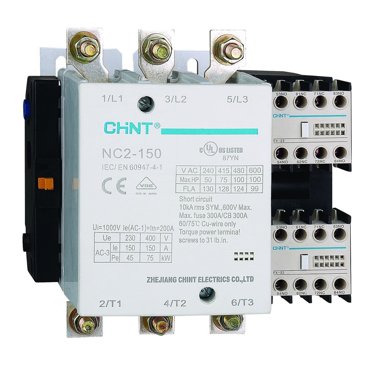 CHINT Контактор NC2-150NS реверс 150A 110В/АС3 50Гц (R)