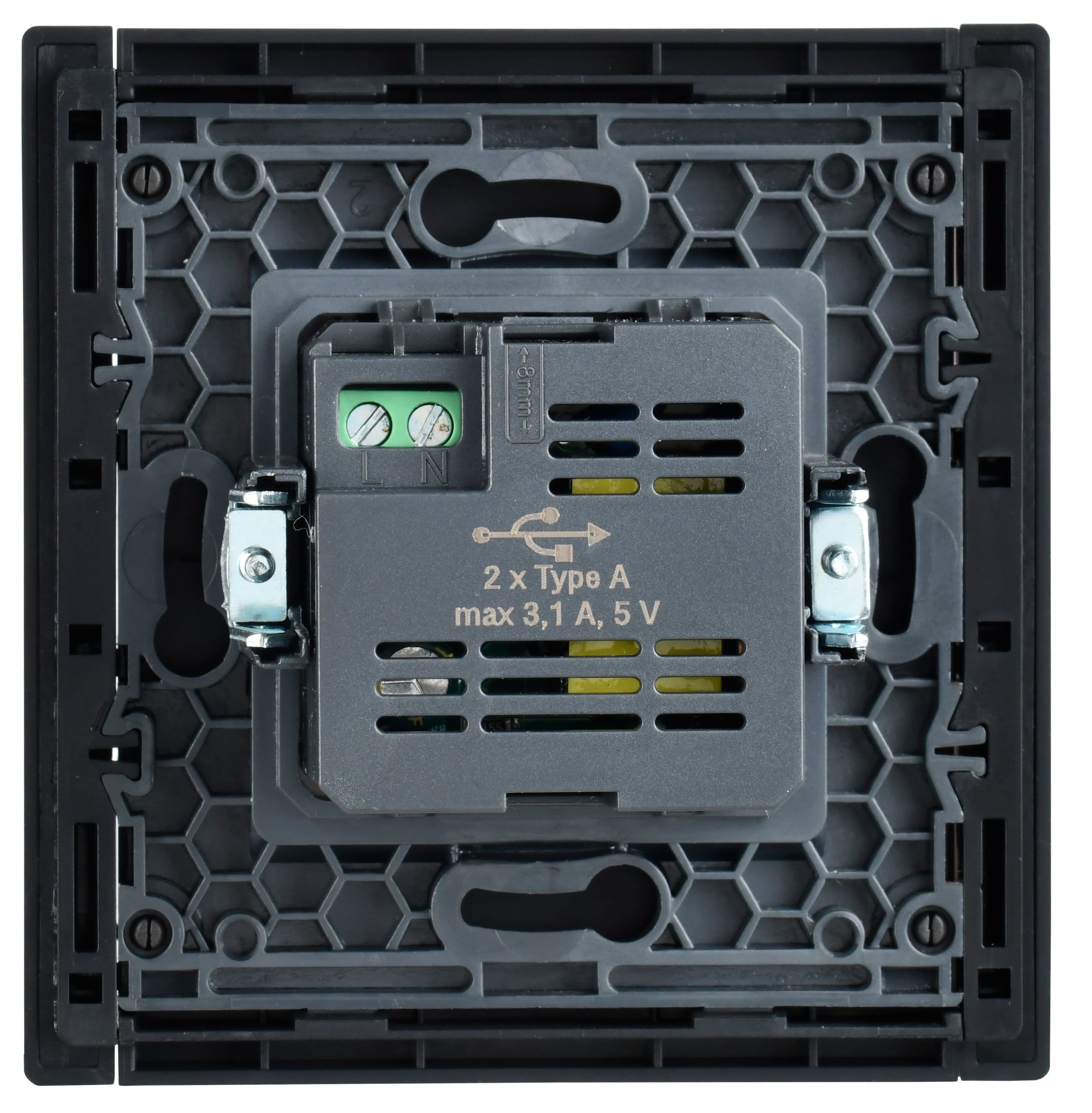 IEK FORTE&PIANO Сталь Розетка USB A+A 3,1А FP549 — миниатюра 3