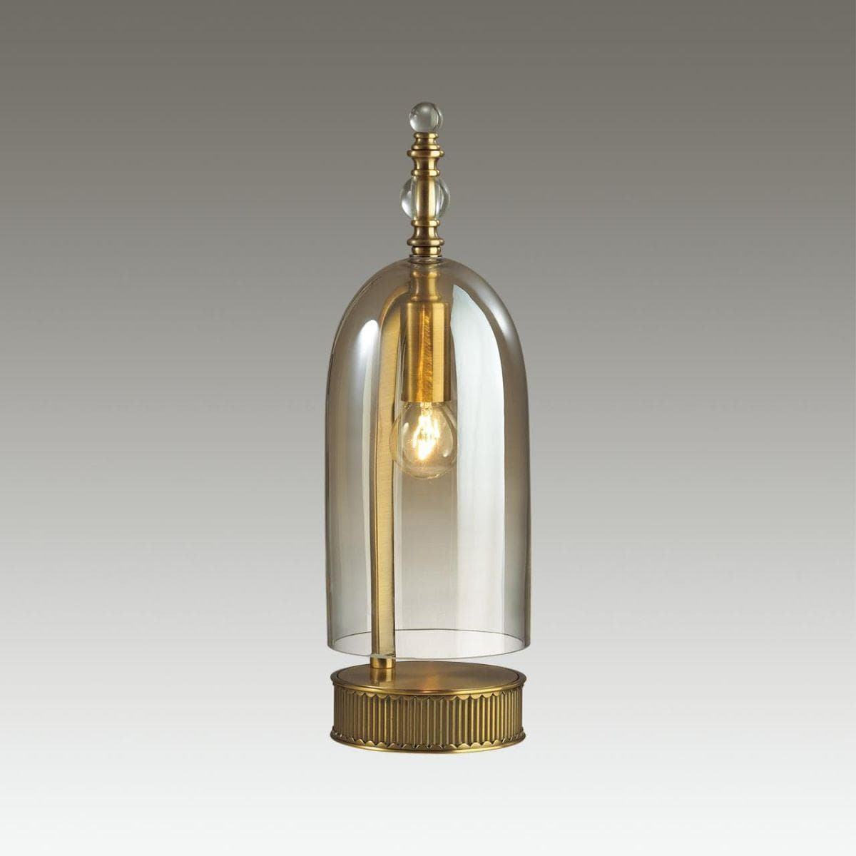 Odeon Light 4892/1T NEO ODL_EX22 27 бронзовы/коньячный/стекло Настольная лампа E14 1*40W BELL — миниатюра 4