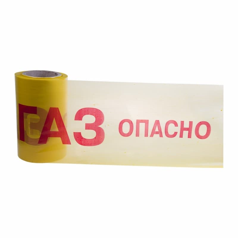 Лента сигнальная "Опасно ГАЗ" 50 мкм - 200мм х 100 п.м. Rexant 19-3040
