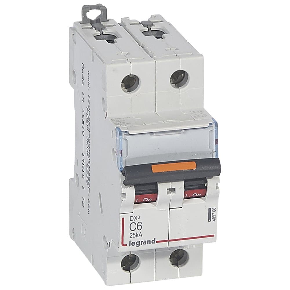 Legrand DX3 Автоматический выключатель 2P 6A (С) 25кА 409766
