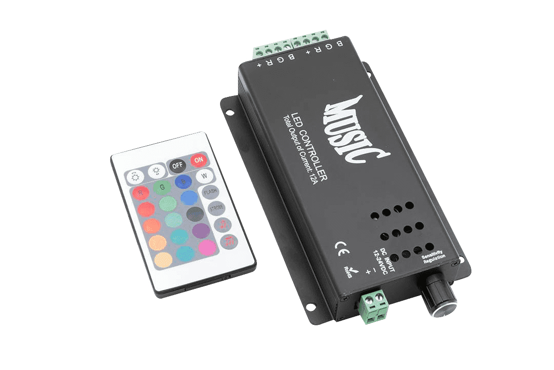 SWG LED RGB аудиоконтроллер Music 12 Вольт 120Вт IR-RGB-12A-music
