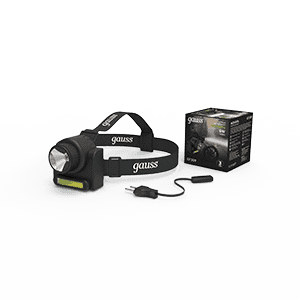 Gauss Фонарь налобный модель GFL309 6W 180lm Lead acid 800mAh LED 1/12/72 GF309 — миниатюра 1