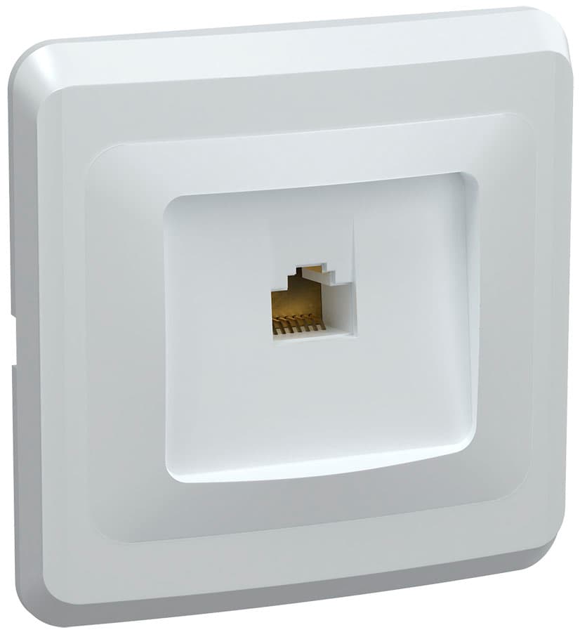 IEK VEGA РК10-ВБ Розетка 1-ая комп. RJ45 Cat5e ВЕГА белый
