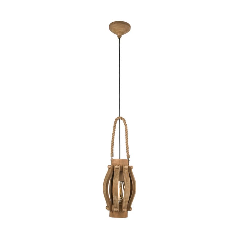 Eglo Подвес KINROSS, 1х60W(E27), Ø185, H1100, сталь, коричневый/дерево, коричневый 49725