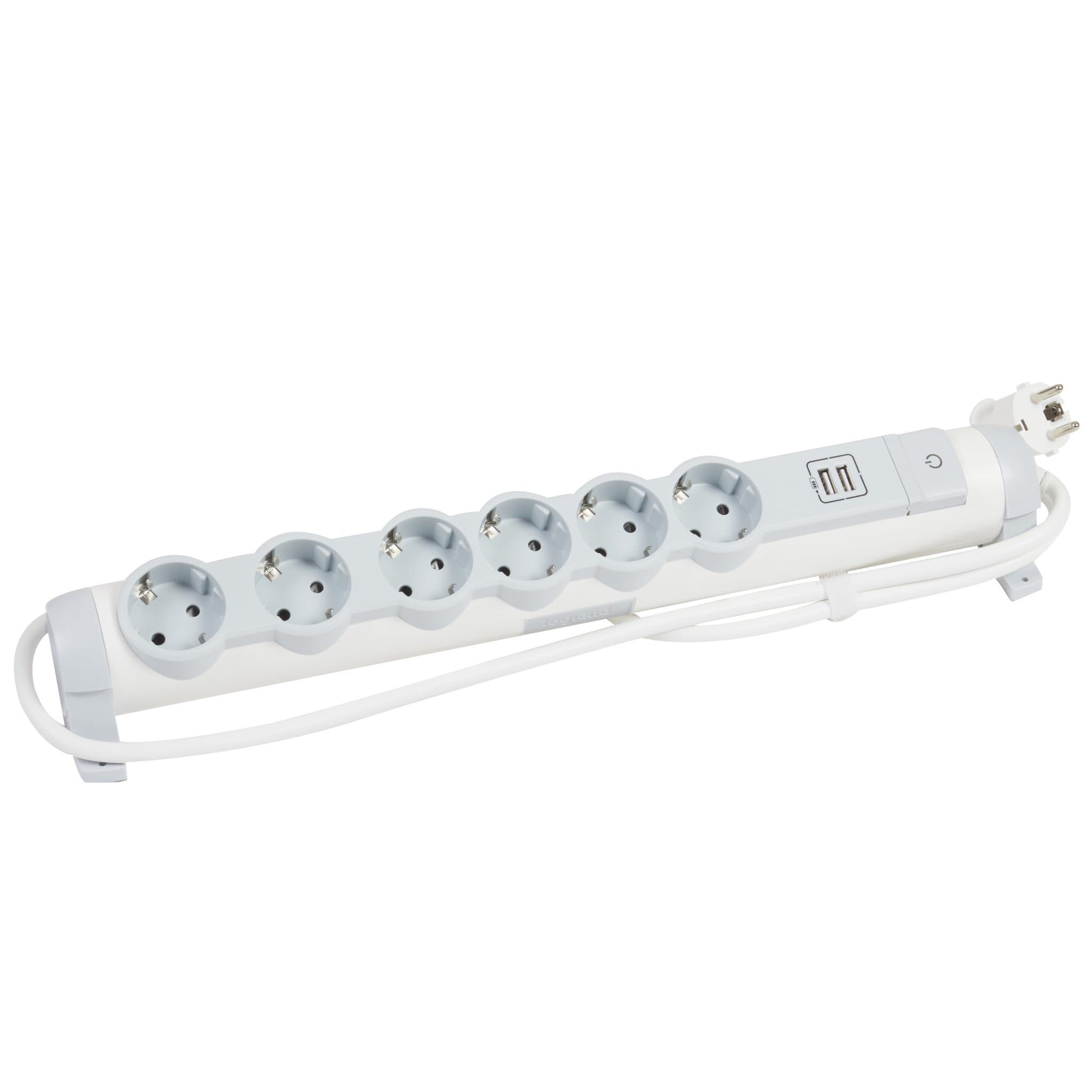 Legrand Блок многорозеточный с 2хUSB+6x2К+З с кабелем длиной 1,5 м 694617