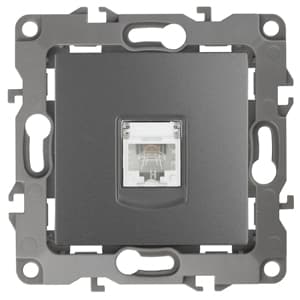ЭРА 12-3105-12 Графит Розетка телефонная RJ11, IP20, 12