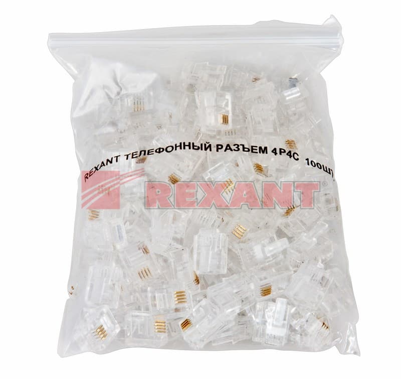 Джек телефонный 4P4C Rexant 05-1001 — миниатюра 2