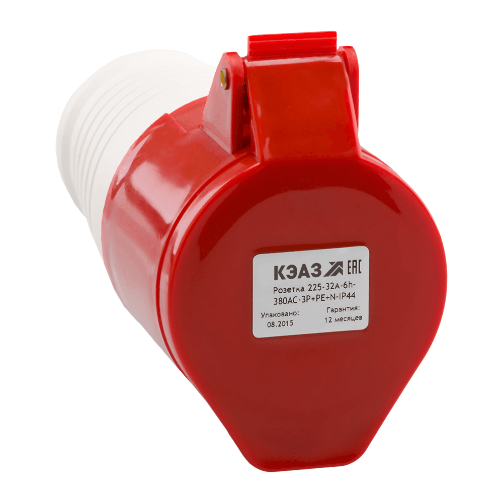 КЭАЗ Розетка кабельная 215-16А-6h-380AC-3P+PE+N-IP44