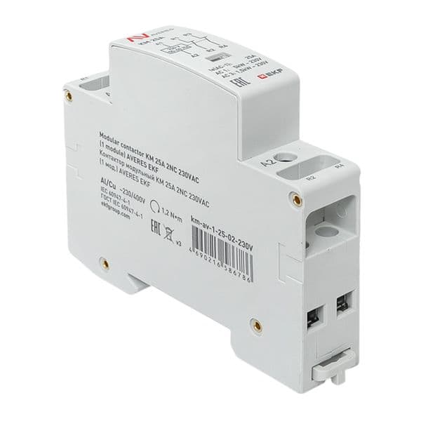 EKF Контактор модульный КМ 25А 2NC 230В АС (1 мод.) AVERES — миниатюра 9