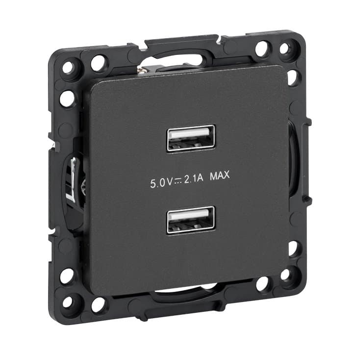EKF PROxima Стокгольм Черный Розетка USB 2-ая, 2,1А — миниатюра 2