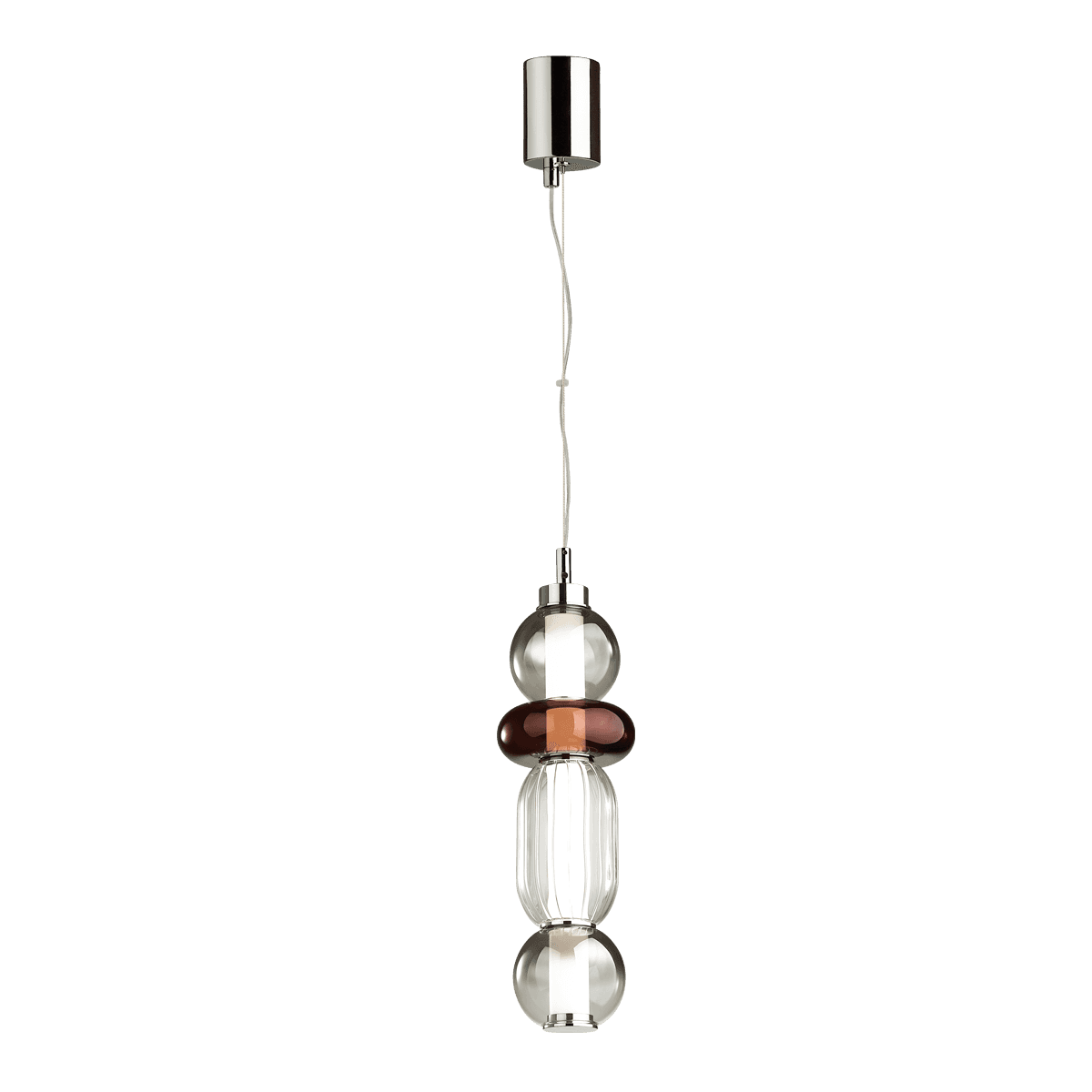 Odeon Light 4826/18L PENDANT ODL21 007 Хром/дымчатый/бордо/прозрачный Подвес LED 18W BEANS — миниатюра 2