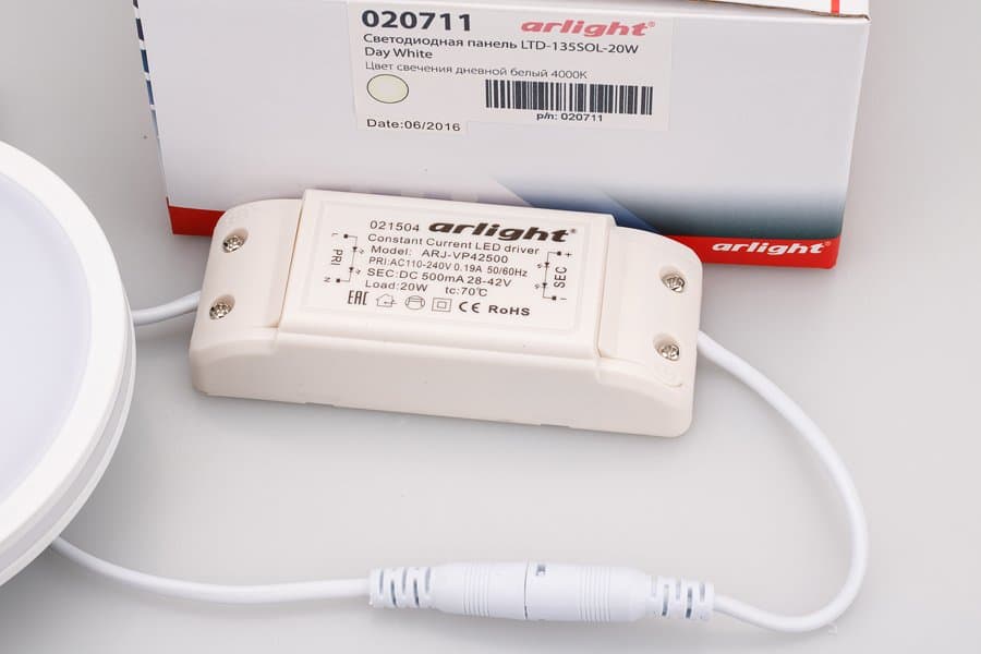 Arlight Светодиодная панель LTD-135SOL-20W Day White (IP44 Пластик, 3 года) 020711 — миниатюра 4