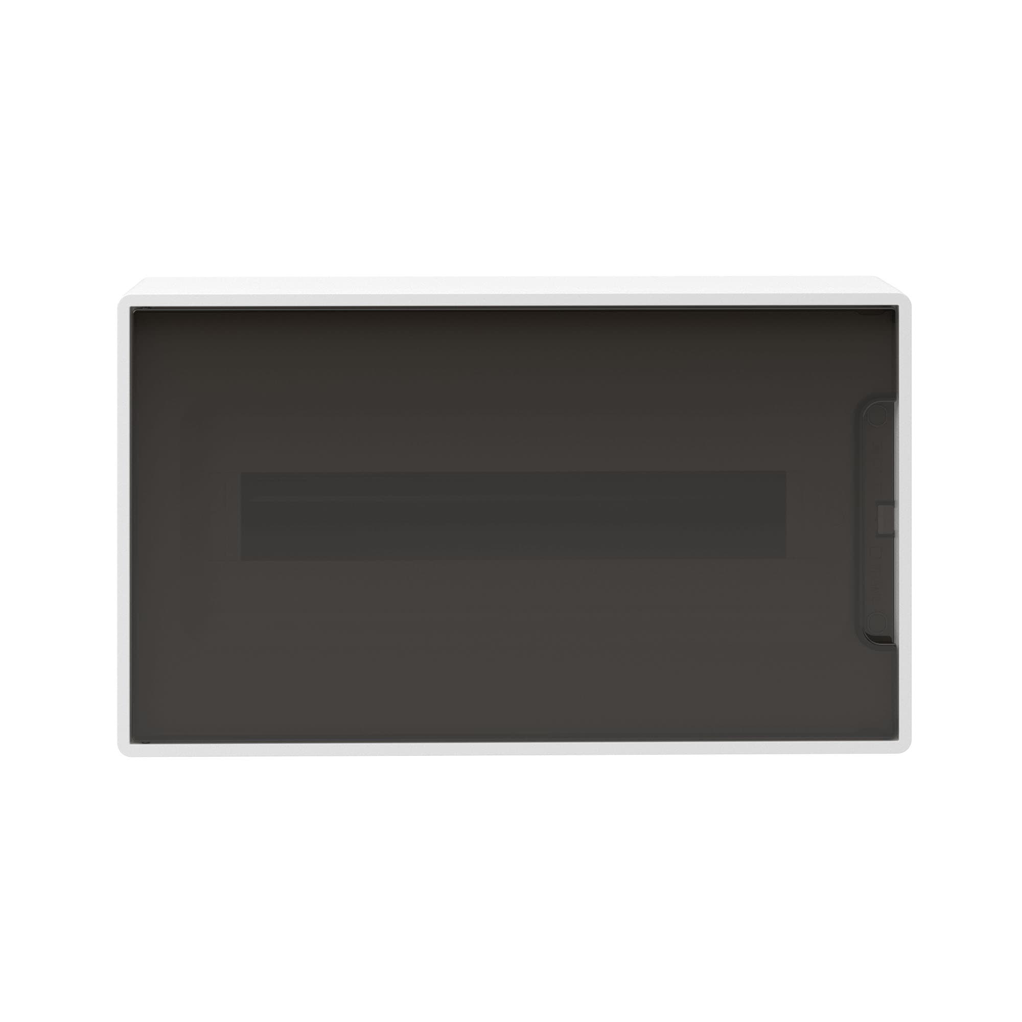 DKC FRAME Щиток 18 мод настенный , белый, с тонированной дверцей, с 2-мя шинами PEN на 8 и 10 отв. — миниатюра 2