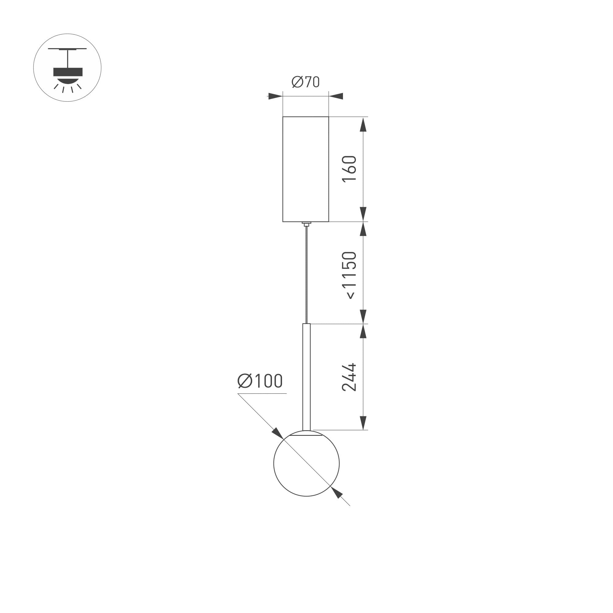Arlight Светильник SP-BEADS-HANG-T-R100-8W Warm3000 (BK, 180 deg, 230V) (IP20 Металл, 5 лет) 036520 — миниатюра 3