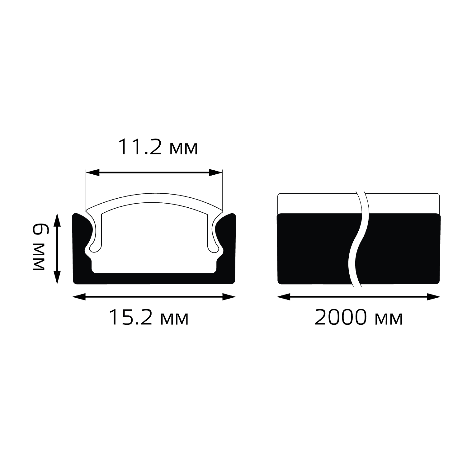 Gauss Профиль для ленты LED прямой - 2m BT411 — миниатюра 2