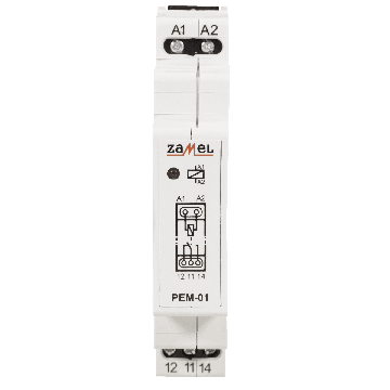 Zamel Реле электромагнитное 1НО / NC 16A, 12V AC / DC, IP20 PEM-01/012